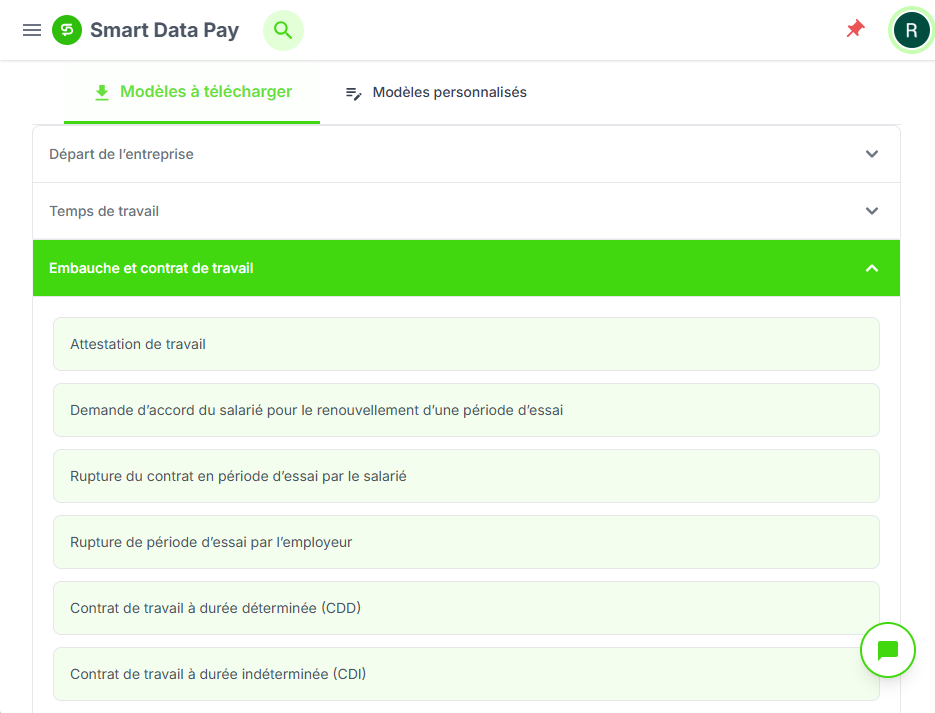 Capture d'écran Modèles de Documents