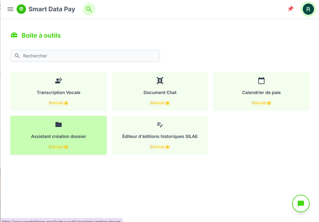 Capture d'écran Boîte à Outils