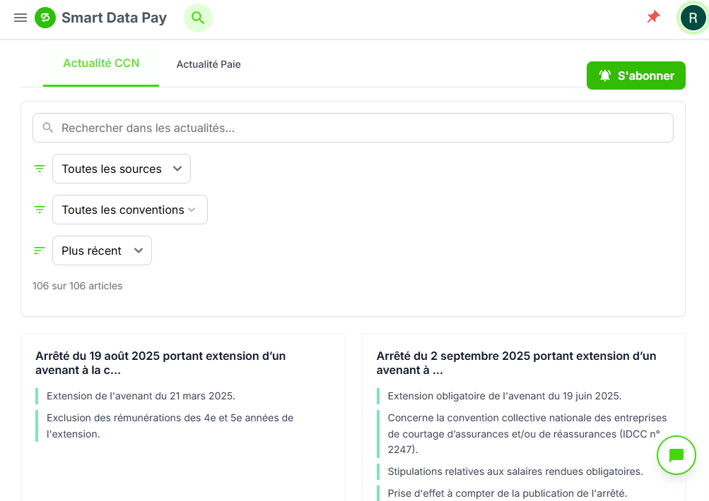 Capture d'écran Newsletter