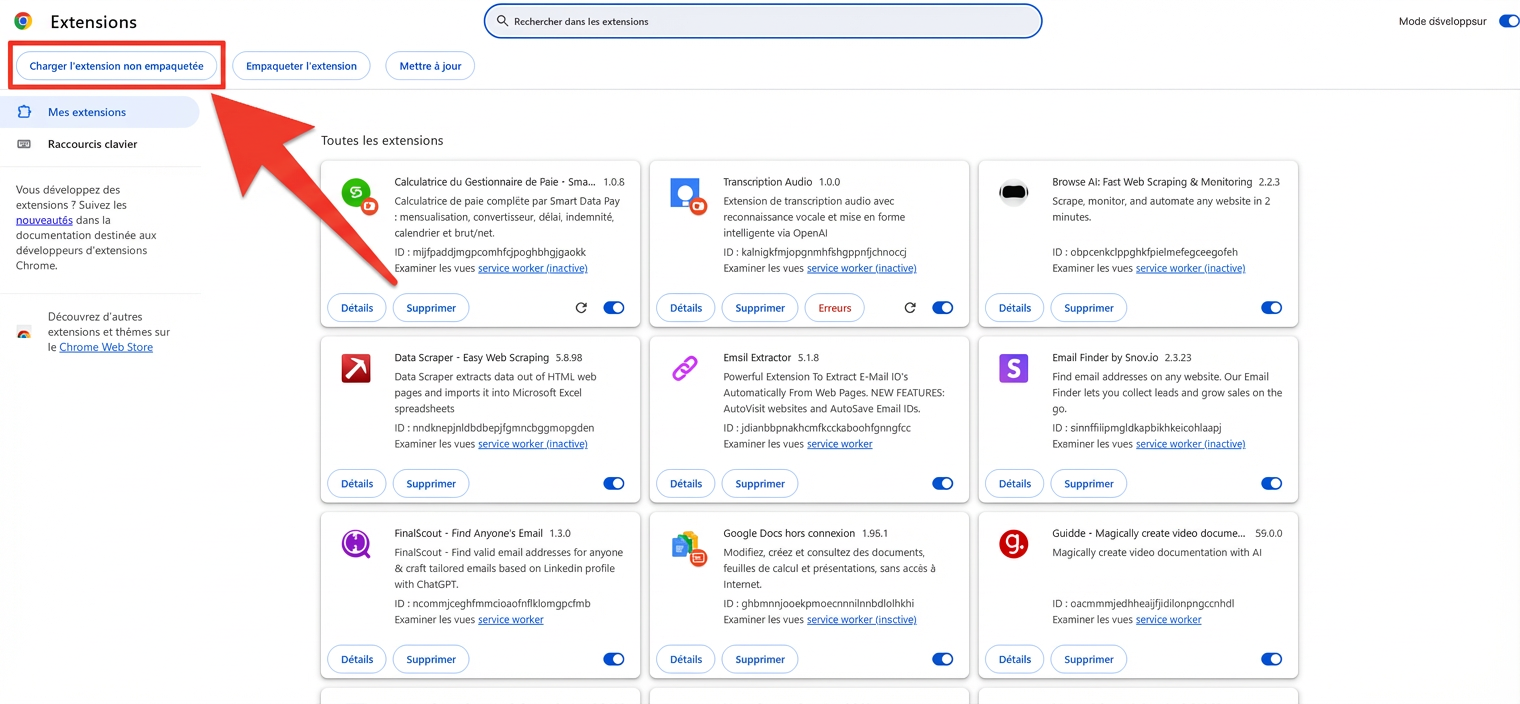 Charger extension Chrome